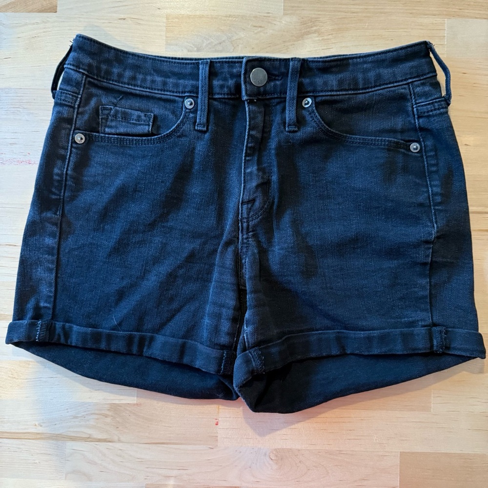 Mossimo‎ High Rise Midi Black Denim Shorts